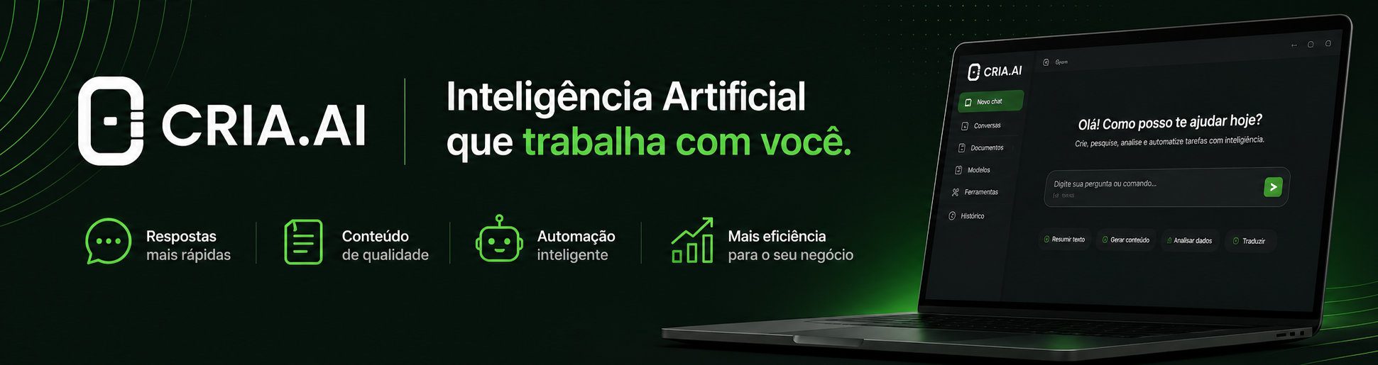 Banner cria ai site Jarvis